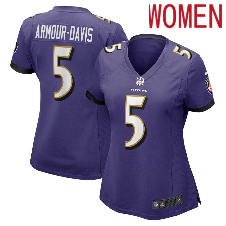 Women Baltimore Ravens #5 Jalyn Armour-Davis Nike Purple Game Player NFL Jersey